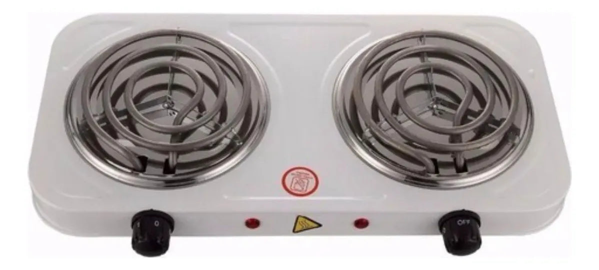 Estufa Eléctrica Hot Plate JX-200W 2 Quemadores 5 Niveles 2000W Blanca