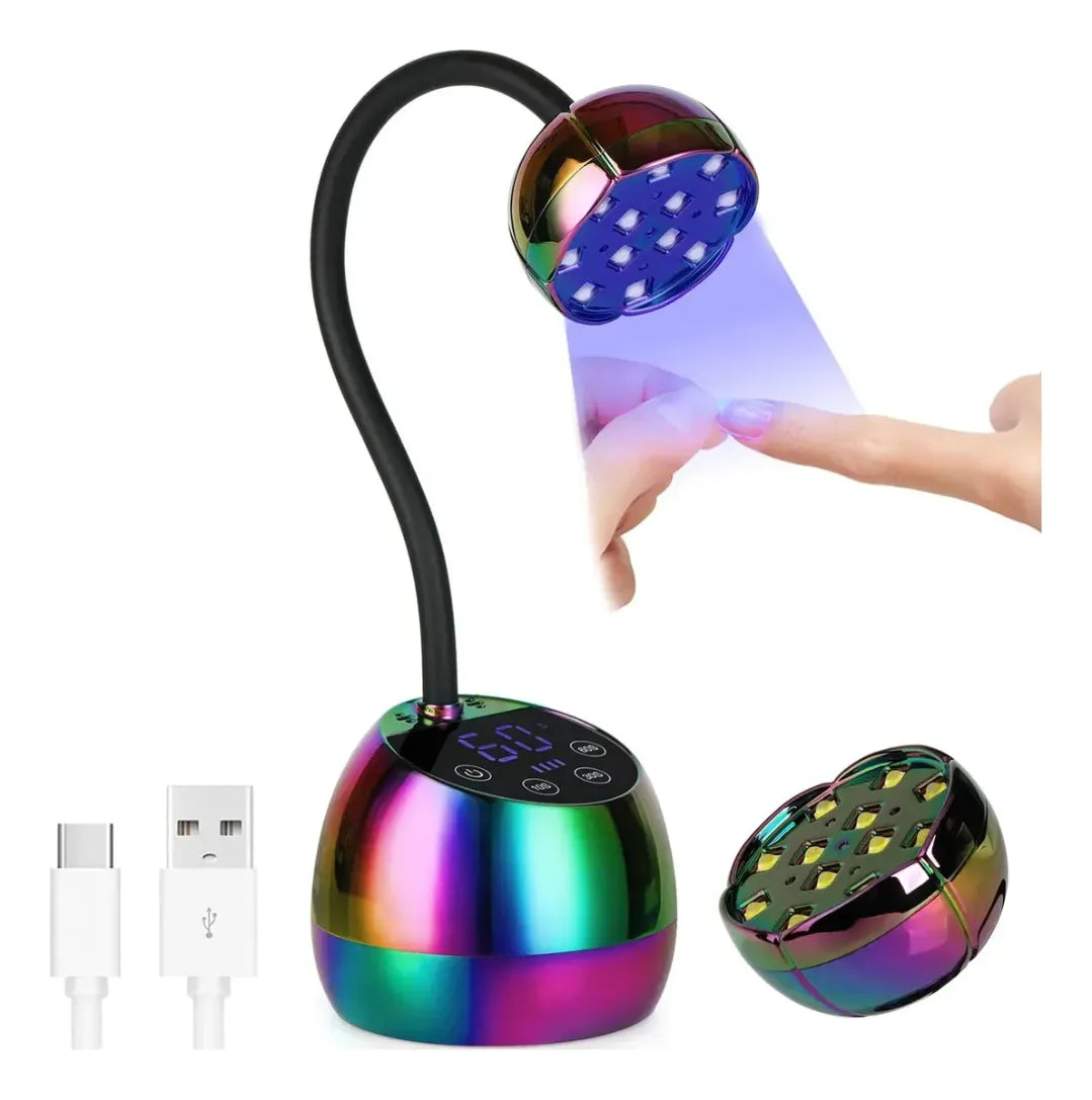 Mini Lampara Led Uv De Clip Uñas Press On Tornasol 110v