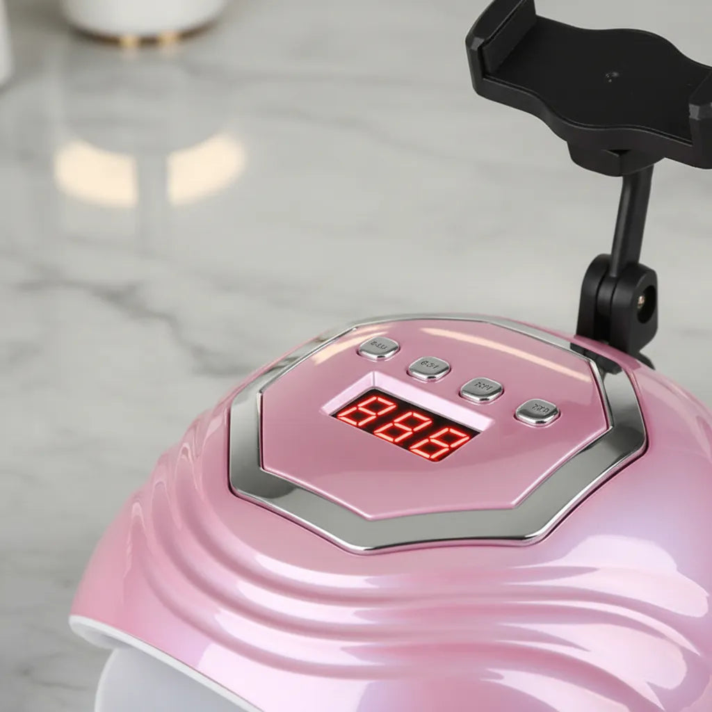Lámpara Uv/led Para Uñas Con Soporte De Celular Rosa Rosado 224v