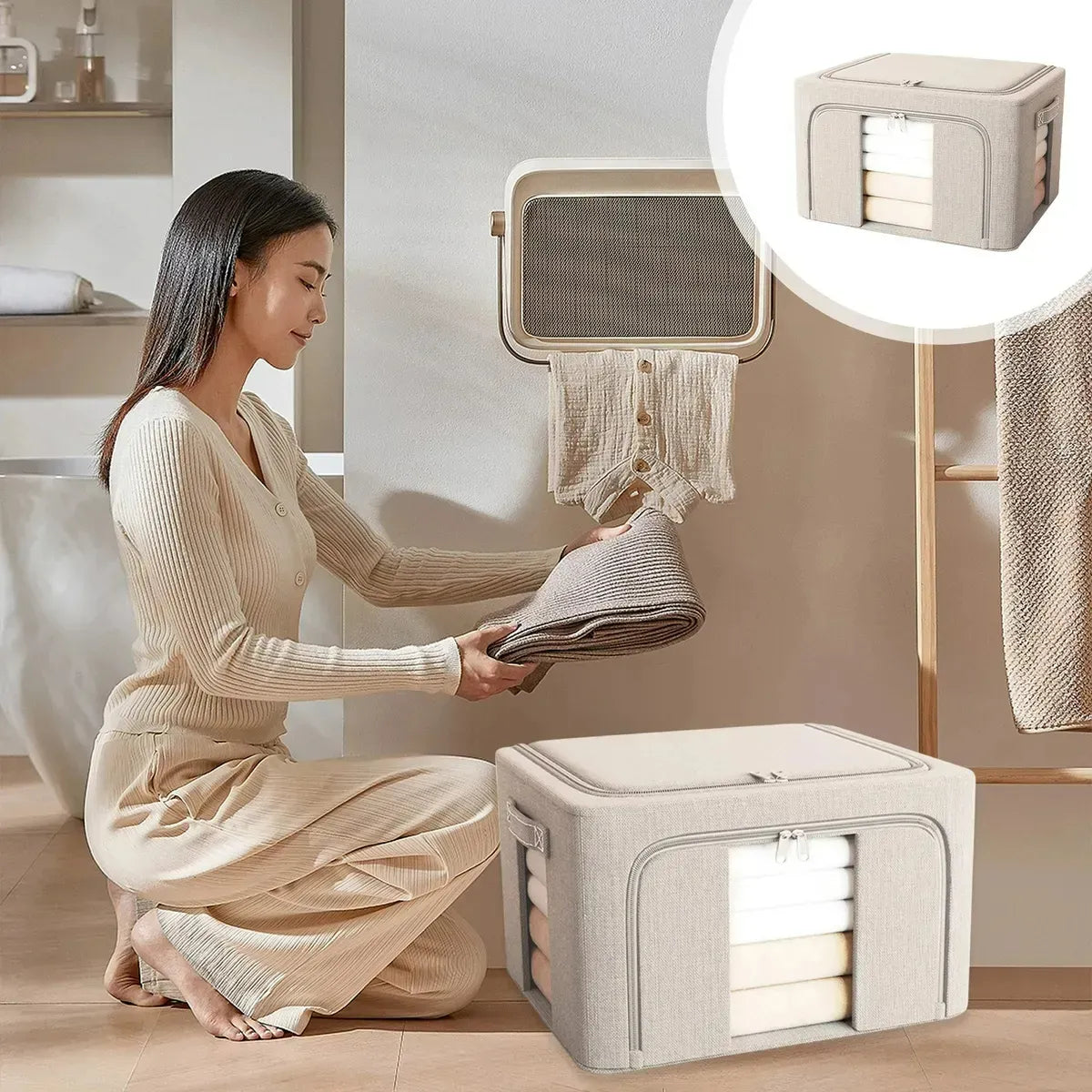 aja Organizadora Con Tapas Para Ropa Claro Visor Gde Rigida