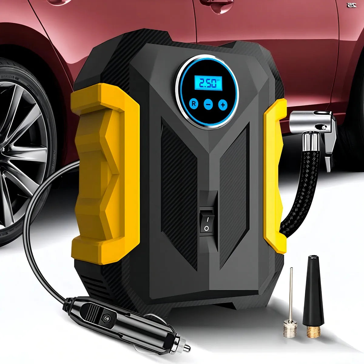 Compresor Portátil Carsun Para Autos 12V 120W 35L Con Manómetro