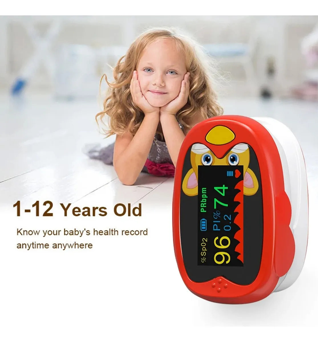 ulso Oxímetro Pediatrico Niños Recargable Infantil + Correa