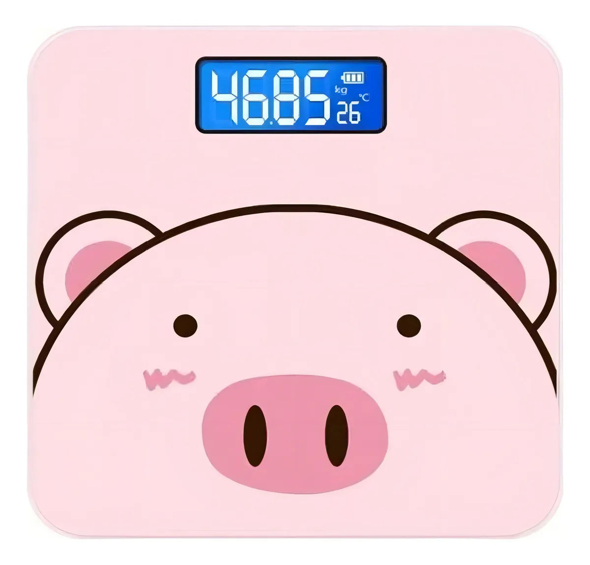 Bascula Digital Cerdito Recargable Peso Digital Para Hogar Color Negro