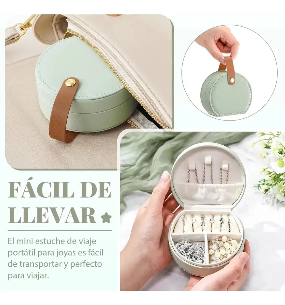 Mini Joyero Compacto Circular De Viaje A Disponibilidad