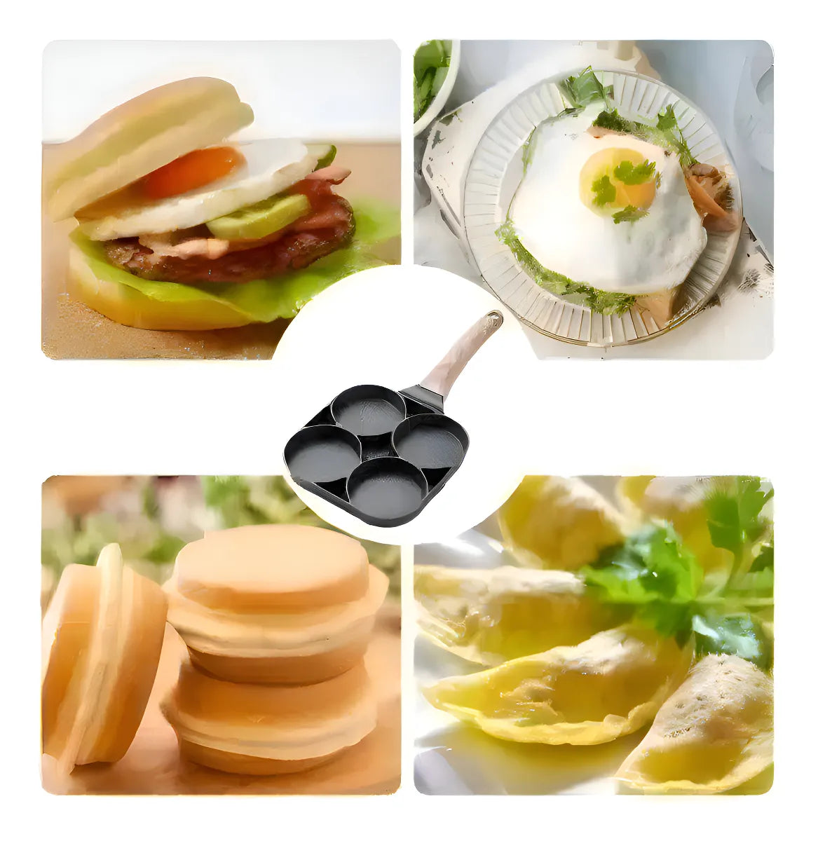 Sarten Antiadherente 4 Puestos Para Huevos Arepas Pancakes