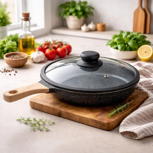 artén Antiadherente Negro 28 Cm Tipo Piedra Tipo Vidrio Negro