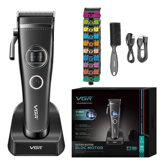 Máquina Cortar Pelo Vgr V-880c Cerámica Motor Bldc 9000rpm Color Negro