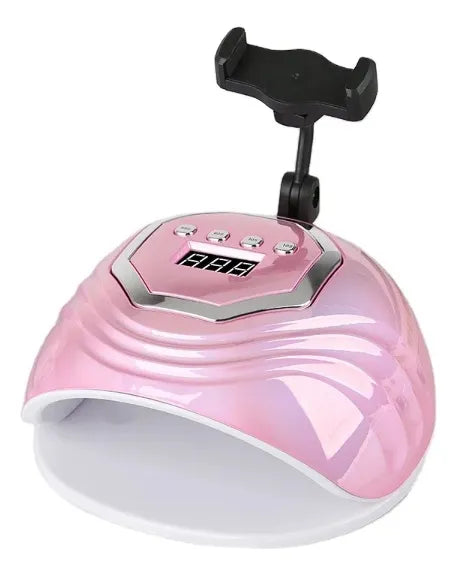 Lámpara Uv/led Para Uñas Con Soporte De Celular Rosa Rosado 224v