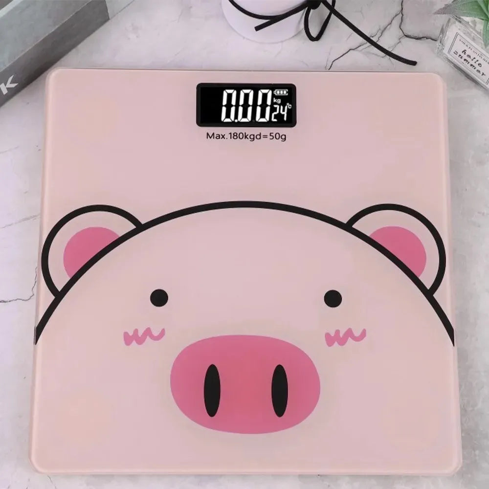Bascula Digital Cerdito Recargable Peso Digital Para Hogar Color Negro