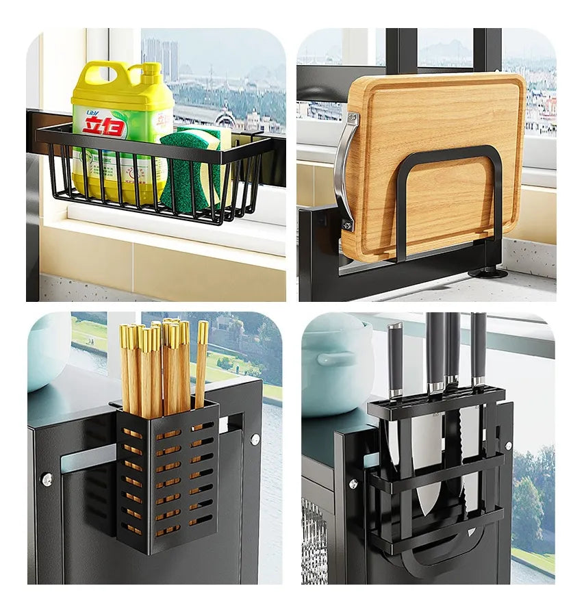 Escurridor Platos Cocina Con Gabinete Color Negro