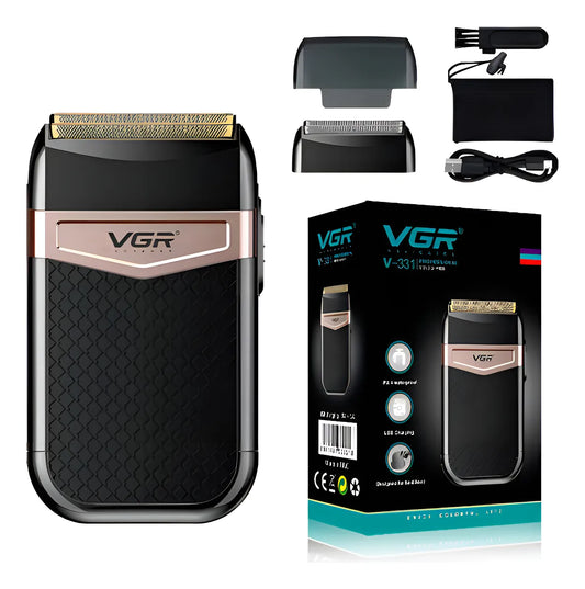 Afeitadora Shaver Corta Barba Calvo Vgr V-331 Recargable Rosa/negro 5v