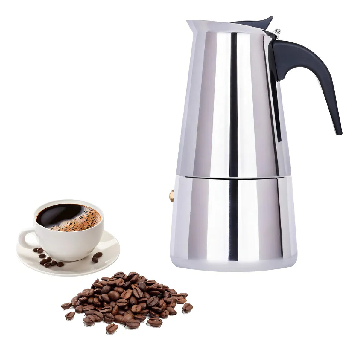 Cafetera Italiana Expresso Maker 9 Tazas Acero Inoxidable 450ml
