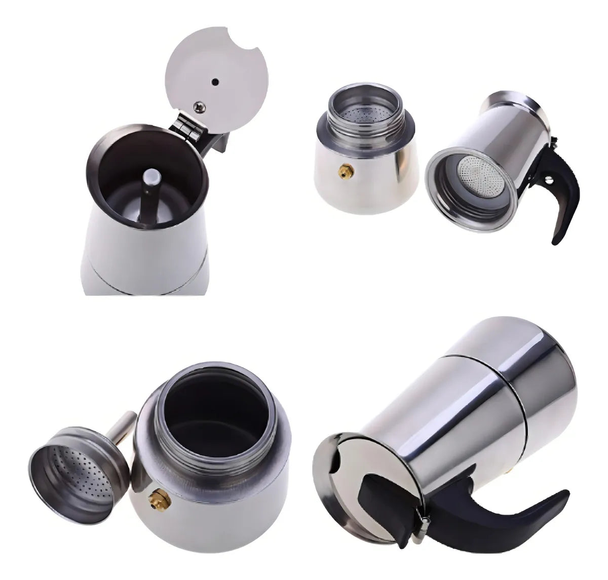 Cafetera Italiana Expresso Maker 9 Tazas Acero Inoxidable 450ml