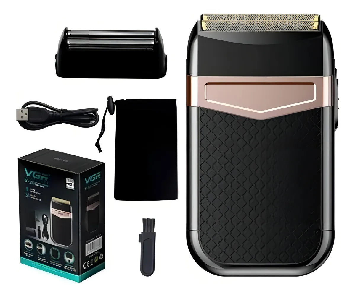 Afeitadora Shaver Corta Barba Calvo Vgr V-331 Recargable Rosa/negro 5v