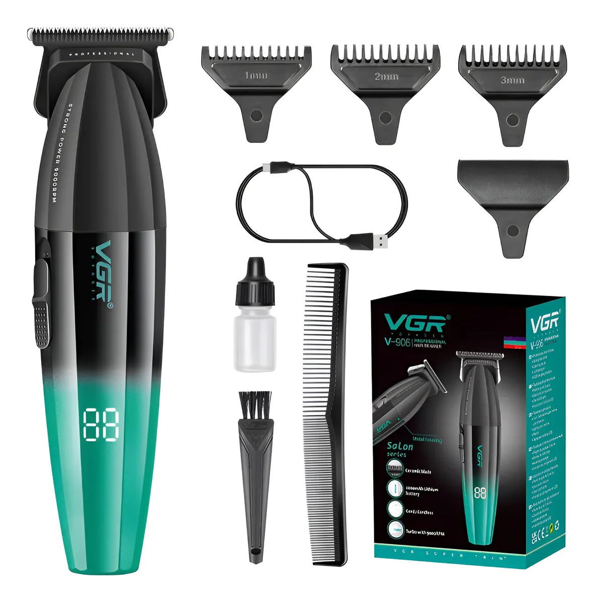 Máquina Patillera Vgr V-906 Profesional 9000 Rpm Celeste 110/220v