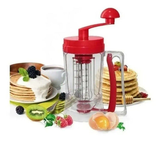 Tasa Mezcladora Y Dispensadora Para Panqueques, Wafles... Rojo