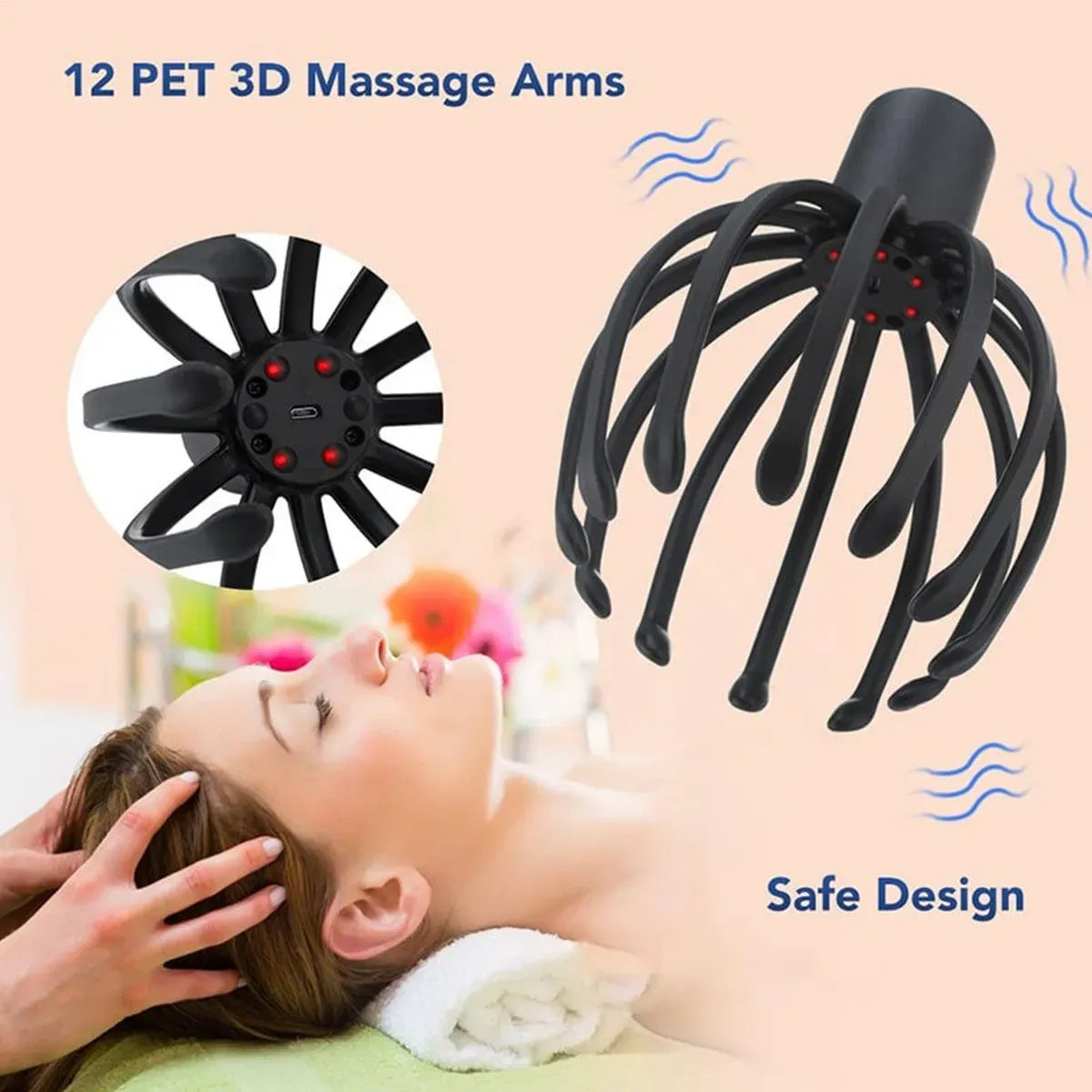 Masajeador De Cabeza Eléctrico Octopus Masajeador Eléctrico YK-1806