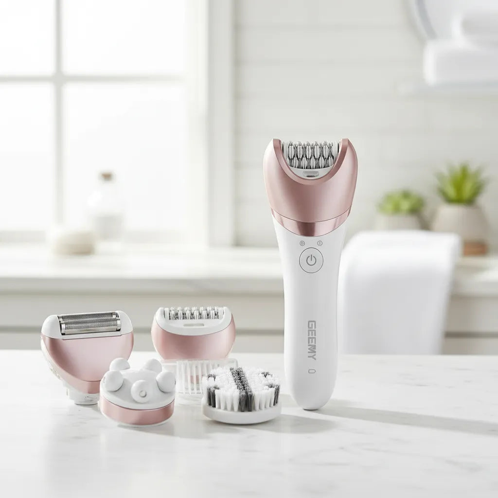 Depiladora Eléctrica Geemy 4 En 1 Multifunción Kit Blanco-rosa 110v-240v