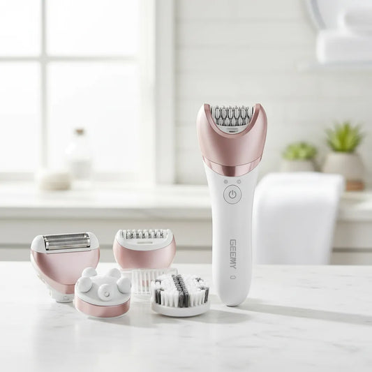 Depiladora Eléctrica Geemy 4 En 1 Multifunción Kit Blanco-rosa 110v-240v