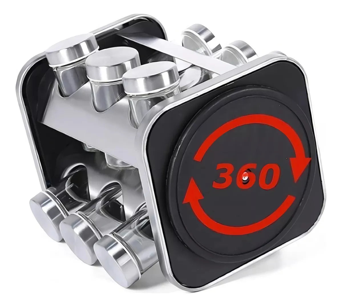 Especiero Giratorio De Acero Inoxidable Para 12 Condimentos