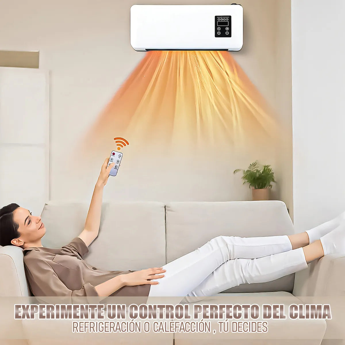 Aire Acondicionado Portátil 2000w, Frío/calor Y Control Color Blanco Voltaje De La Unidad Externa