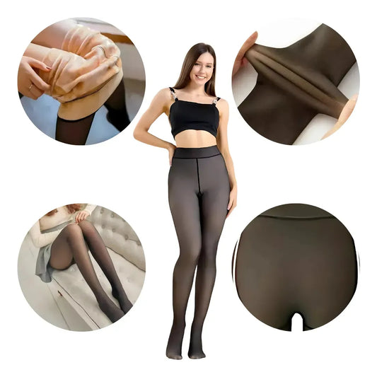 Medias Veladas Termicas Mujer Efecto Piel Translucidas 220gr