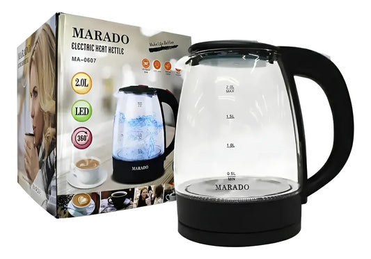 Jarra Eléctrica Marado Vidrio 2l Hervidor Tetera Agua 110v