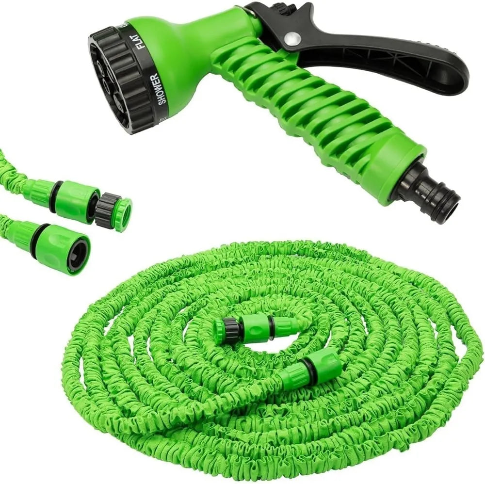 Manguera Expandible Flexible + Pistola De Riego Verde 15 metros