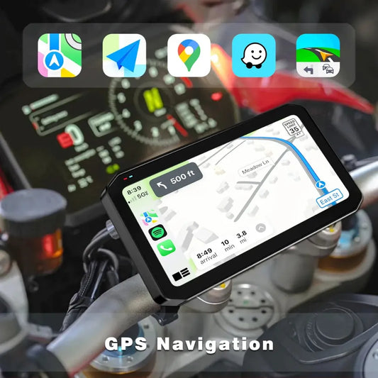 Moto Carplay Pantalla Gps Tactil Android Apple Impermeable