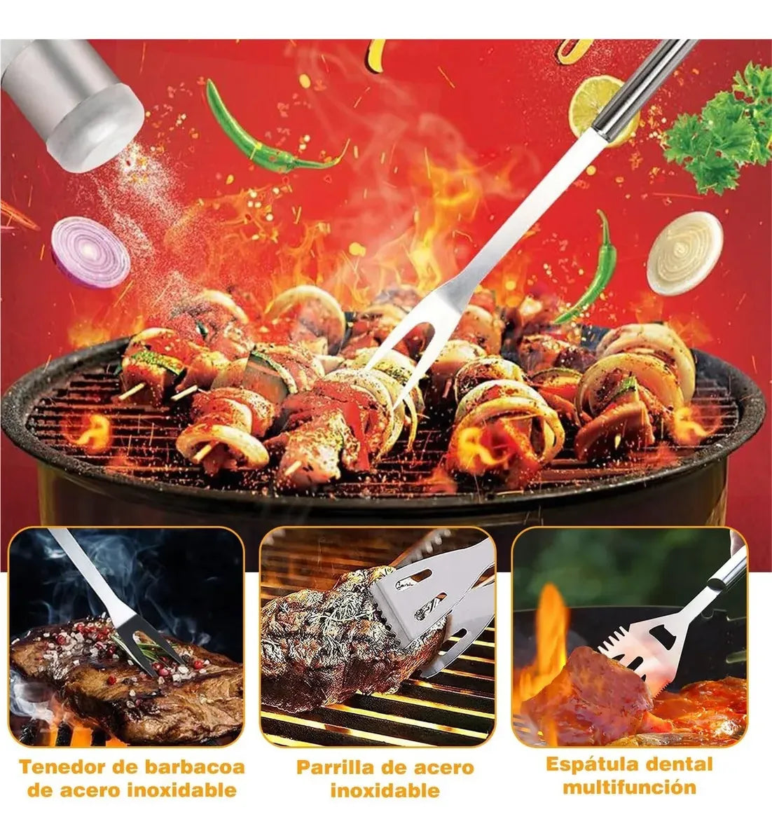 Juego De Parrilla Bbq 29 Piezas Para Exteriores