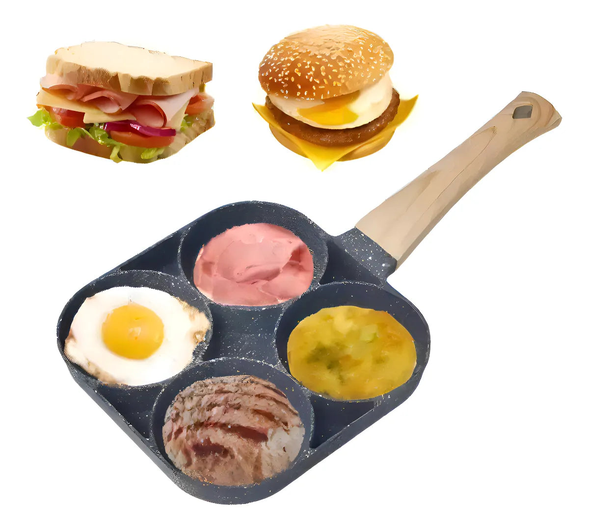 Sarten Antiadherente 4 Puestos Para Huevos Arepas Pancakes