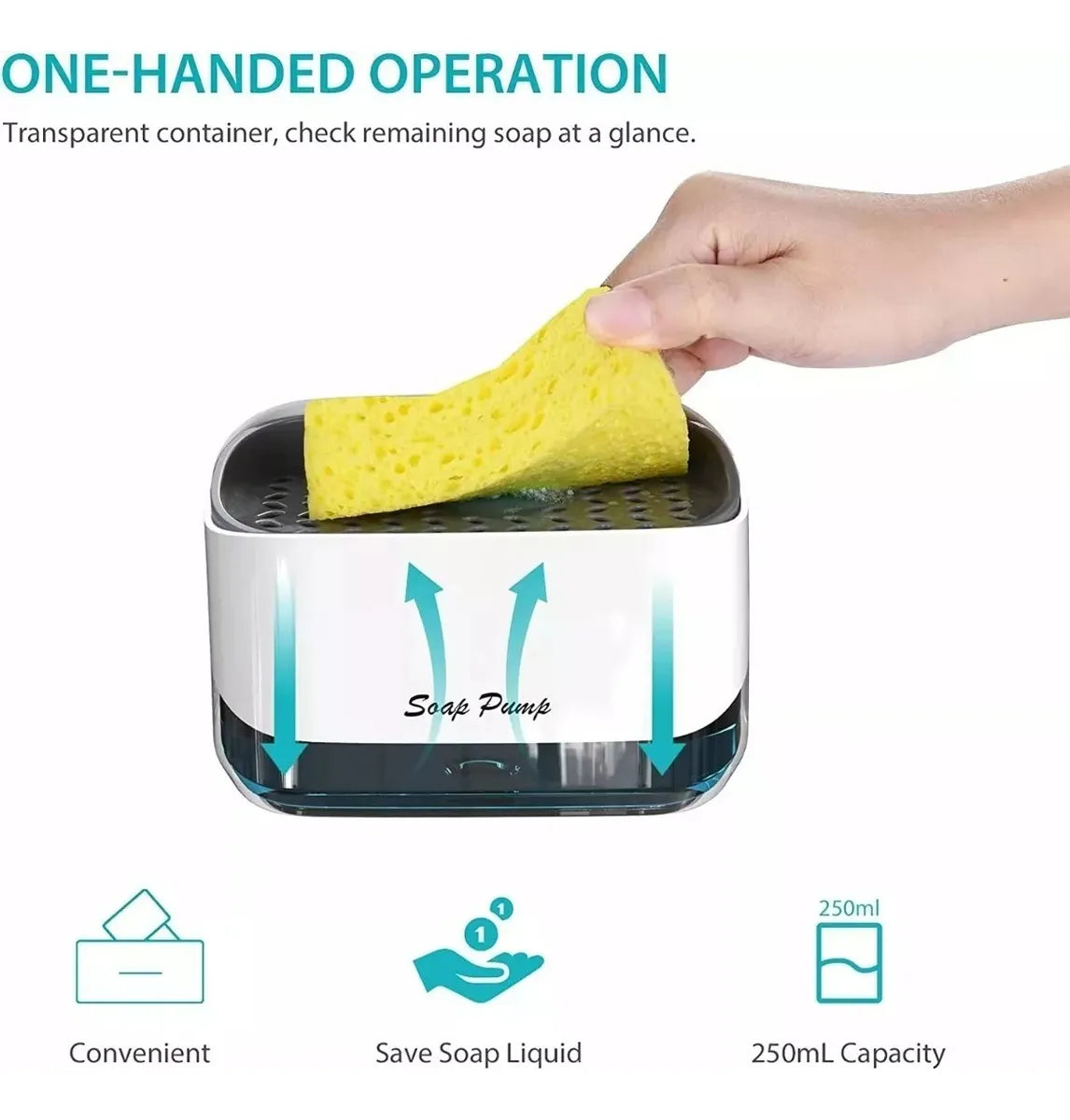 Dispensador De Jabón Para Lavaplatos + Obsequio Blanco