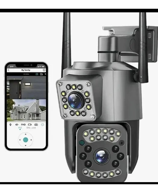 Camara Exterior Doble Lente Ptz 2 Antena V28 4G Negro