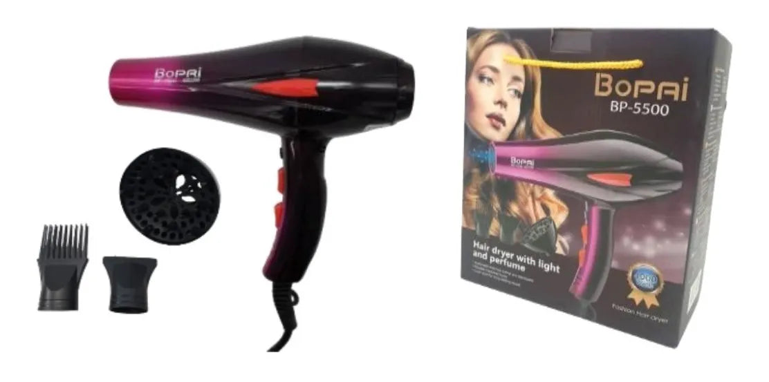 Secador De Pelo Bopai 4000w Bp5500 Más Difusores Color Negro Negro 110v