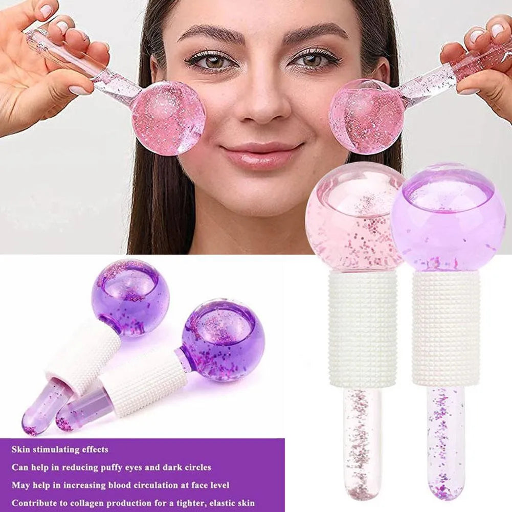 Bolas De Cristal Facial Masaje Frío Y Calor