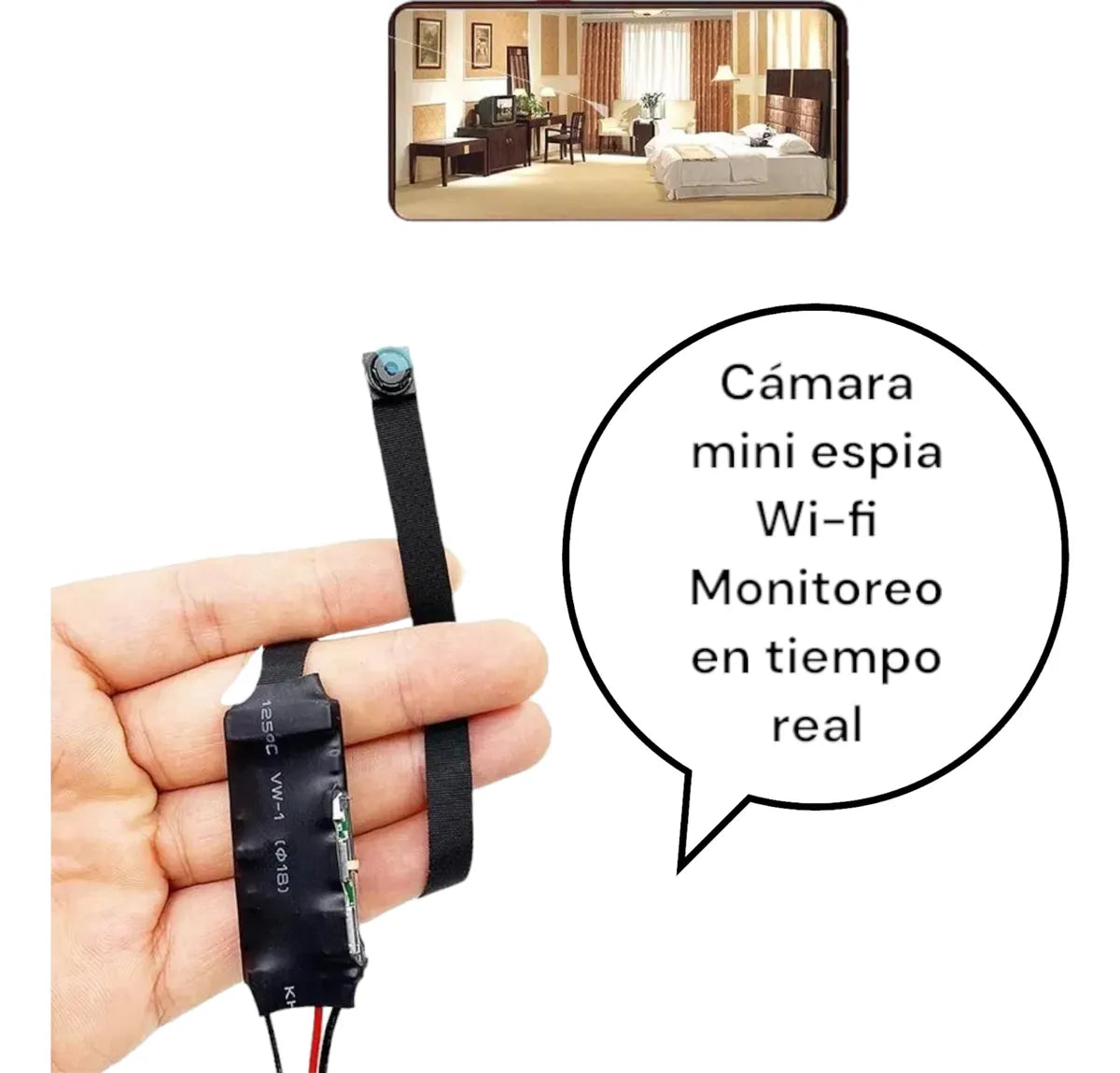 Mini Cámara Espía Inalámbrica Discreta Full Hd 1080px 4k 2k Negro