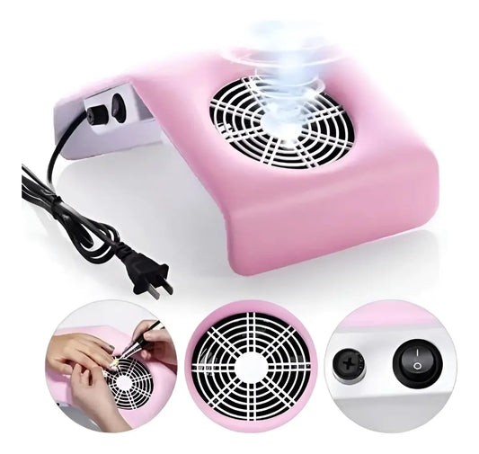 Extractor Colector De Polvo Para Uñas Home 30W Rosa