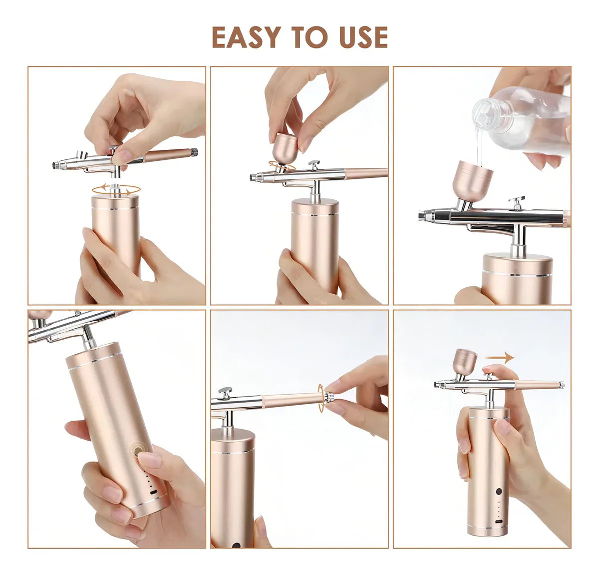 Aerógrafo Inalámbrico Cordless Kit Z16 Maquillaje Pastelería Decoración Uñas