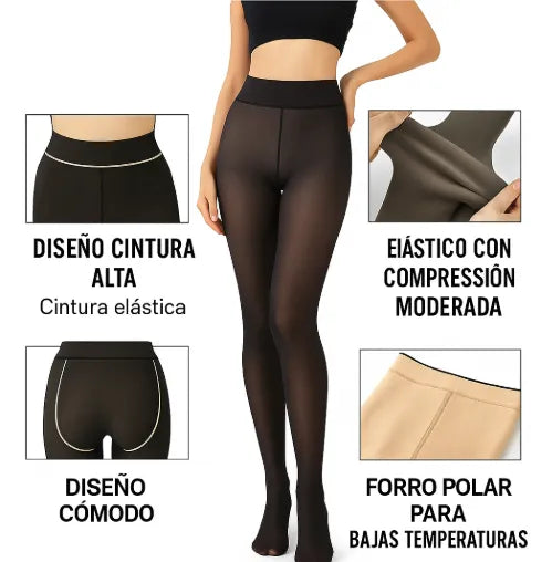 Medias Veladas Termicas Mujer Efecto Piel Translucidas 220gr