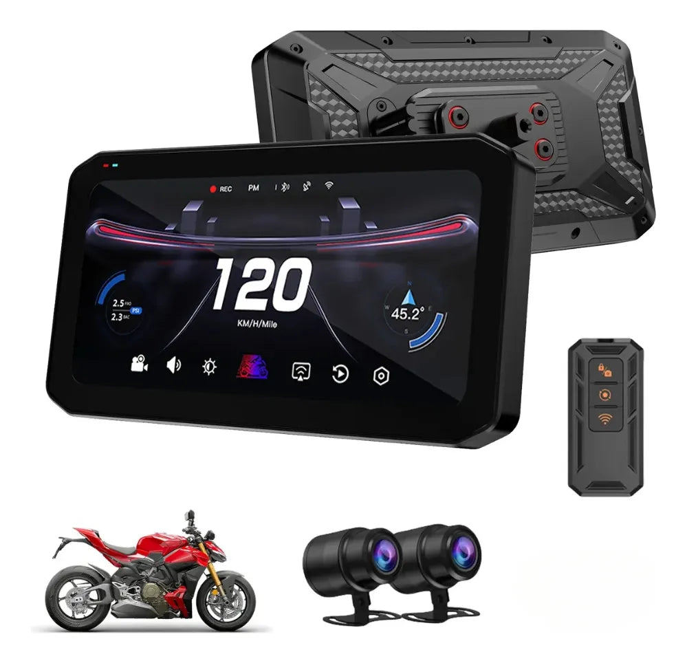 Moto Carplay Pantalla Gps Tactil Android Apple Impermeable