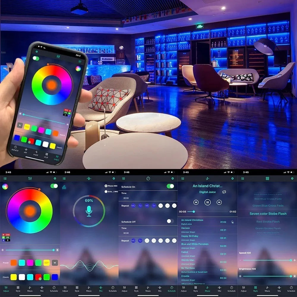 Cinta Led 5 Metros Rgb Bluetooth Control