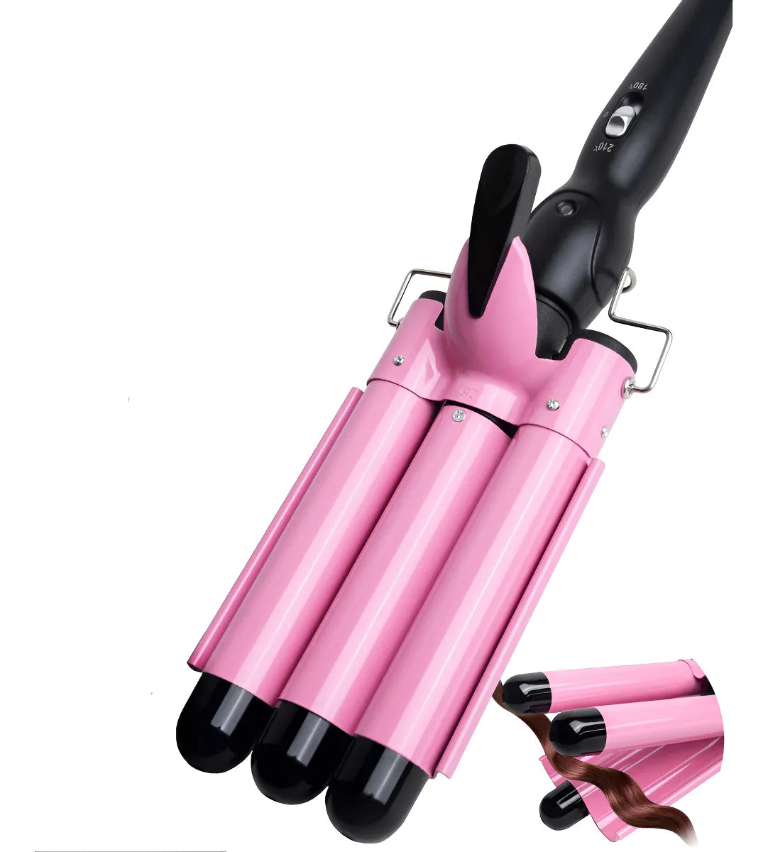Pinza Onduladora Rizadora Para Cabello Bucle 3 Tubos Sirena