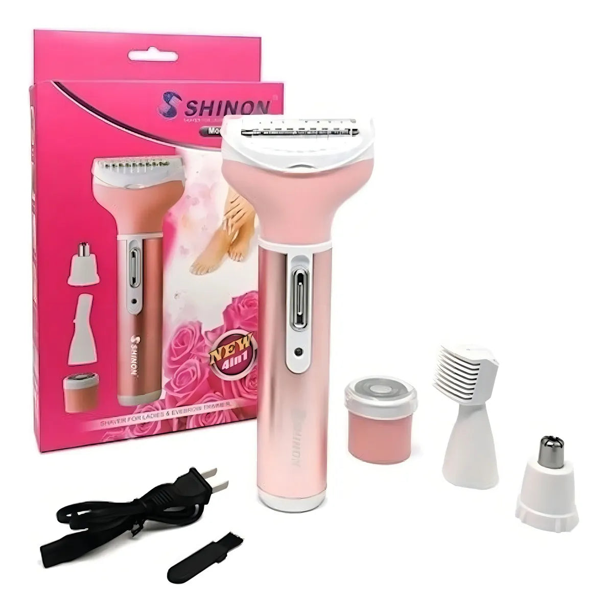 Depiladora Pro Gemei GM-3074 Recargable 4 Cabezales Mujeres Piernas