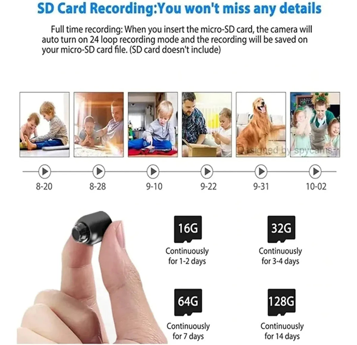 Mini Camara Espia Seguridad Wifi X5 Portatil Negro