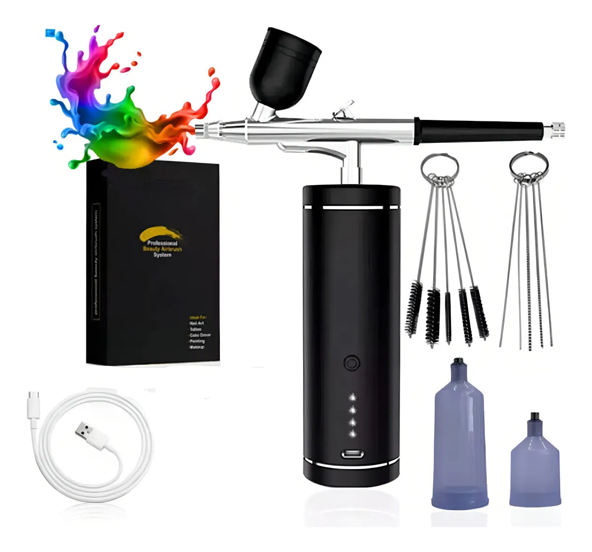 Aerógrafo Inalámbrico Cordless Kit Z16 Maquillaje Pastelería Decoración Uñas