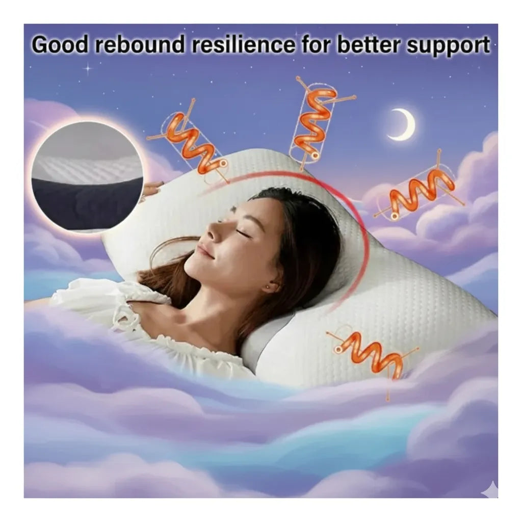 Almohada Cervical 3d Ergonómica Sueño Profundo Blanco