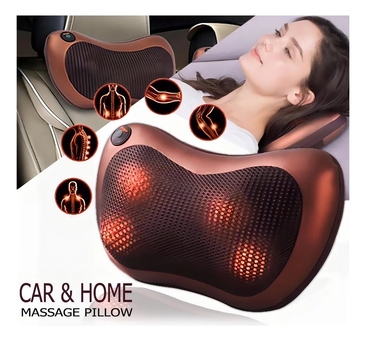 Qp Almohada De Masaje For Soporte De Cuello, Espalda Y Zona