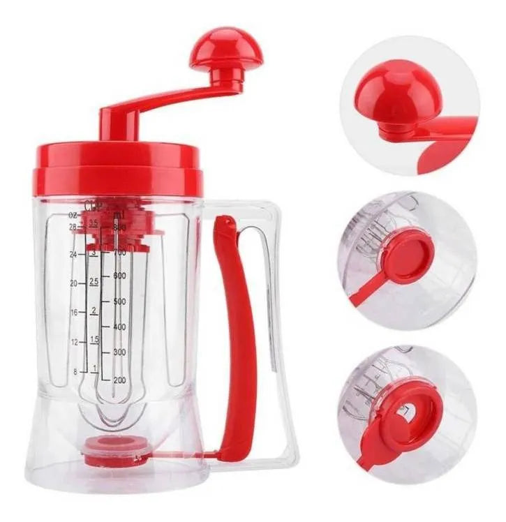 Tasa Mezcladora Y Dispensadora Para Panqueques, Wafles... Rojo