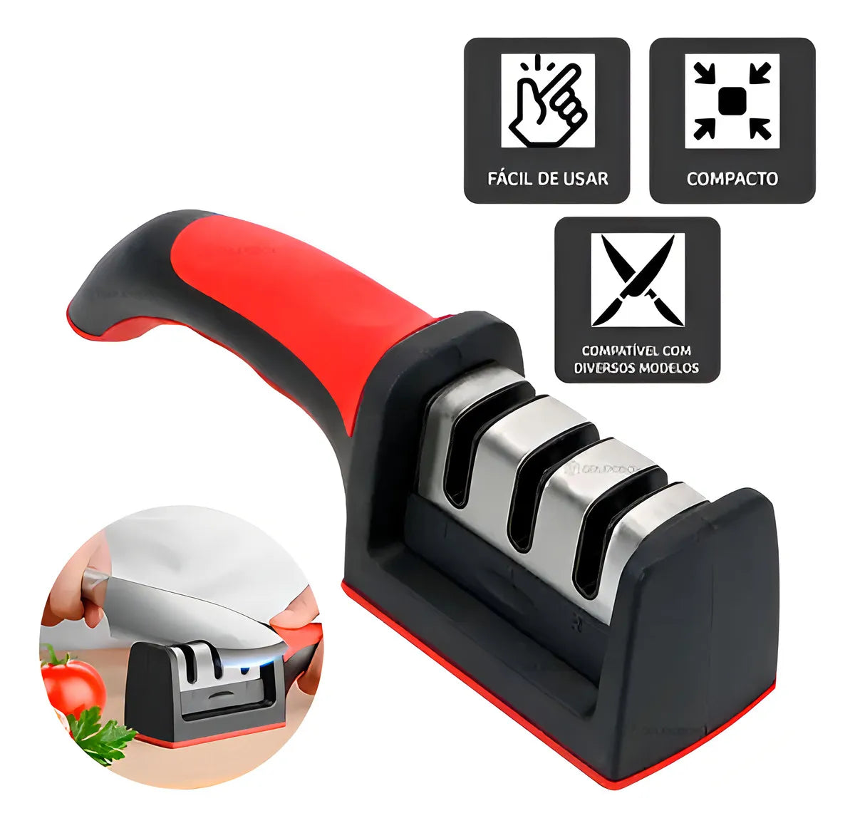 Afilador De Cuchillos Profesional, 3 Opciones De Afilado