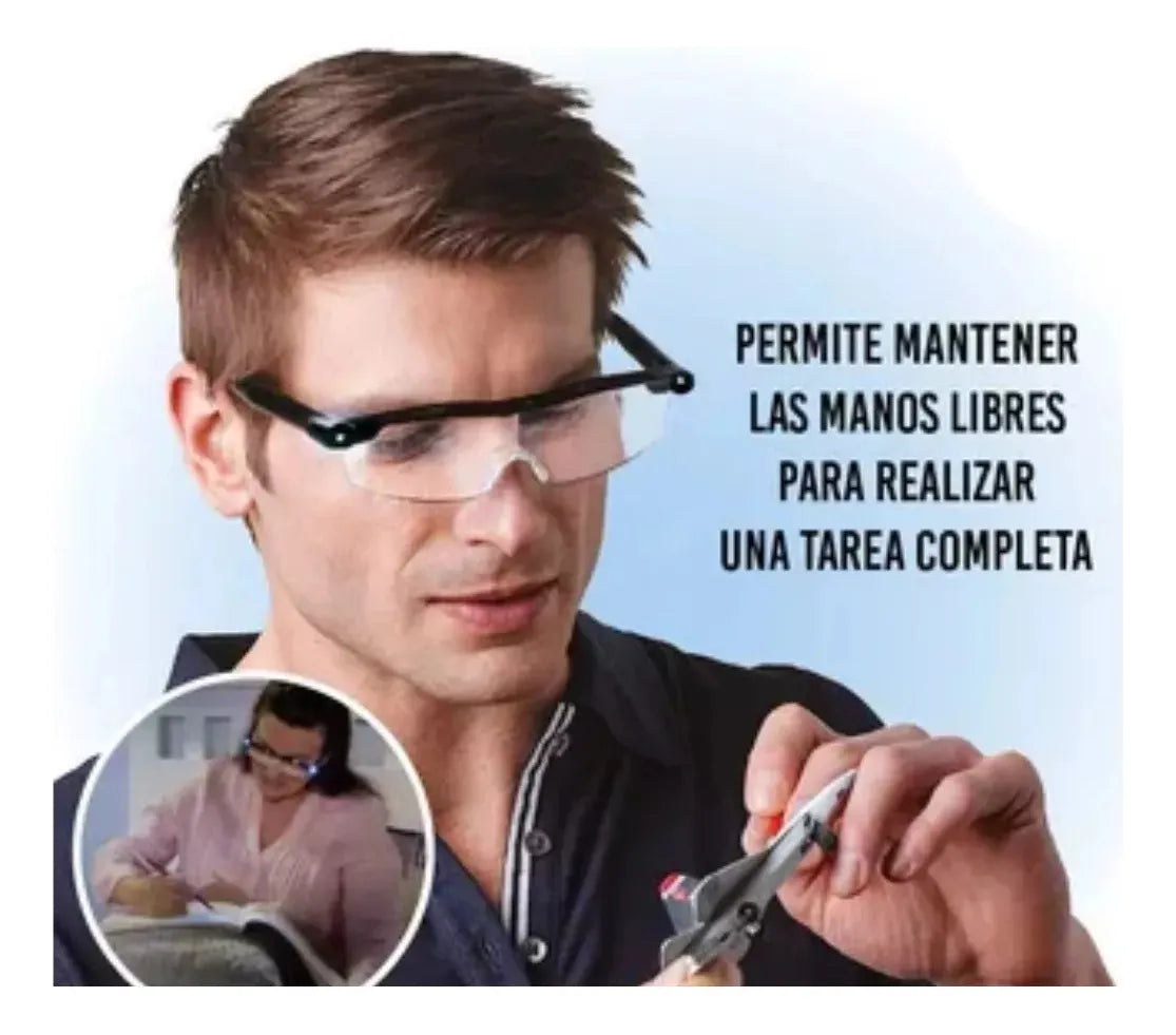 Lupa Tipo Gafas De Trabajo Con Luz Led